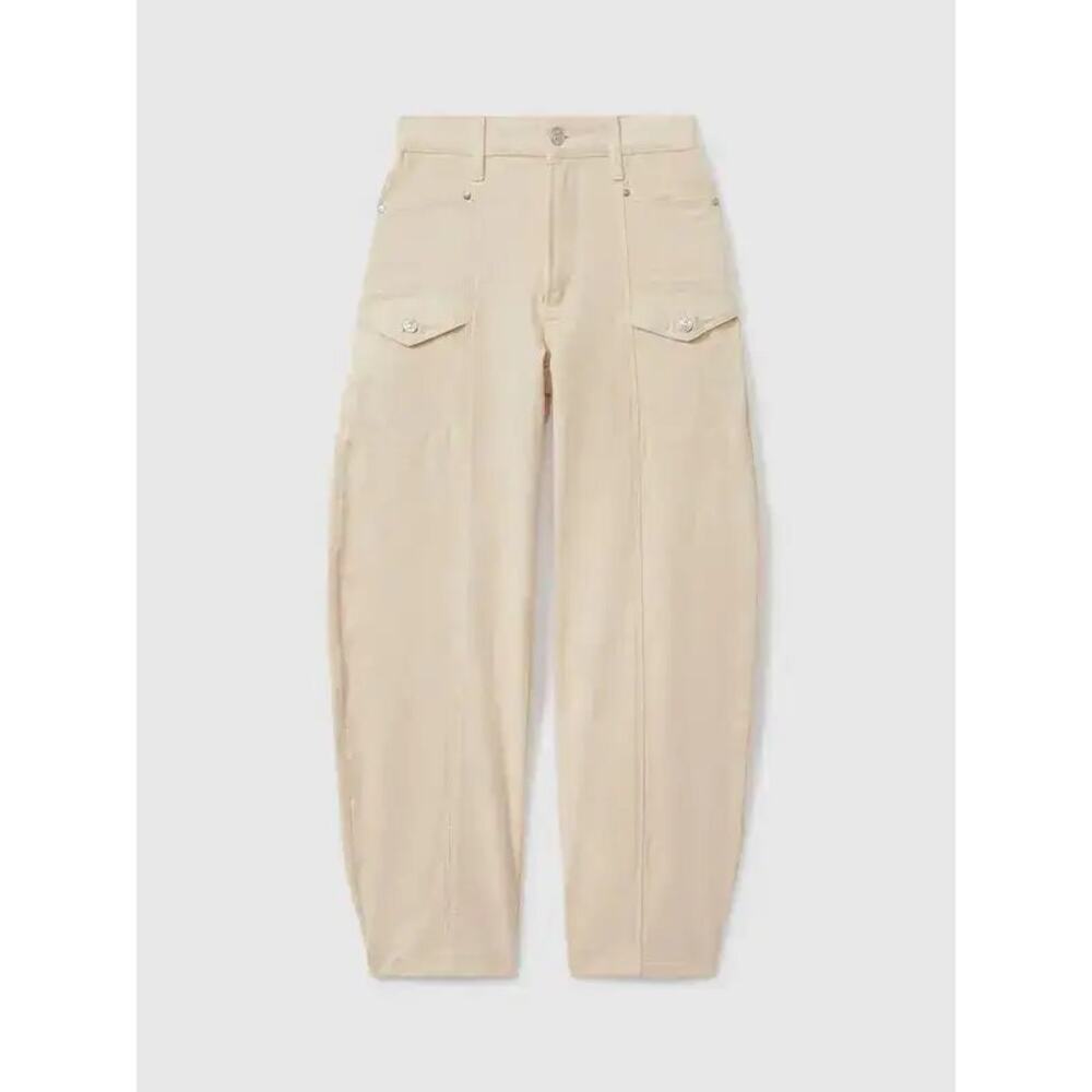 PAIGE Alexis Utility Cargo Jeans Ivory Blonde Wide Leg Carpenter Barrel Pants 29 - Picture 13 of 13